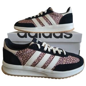 Adidas Run 70s 2.0 Shoes Womens Size 9.5 Black Leopard Gum Sole Comfort JP8034